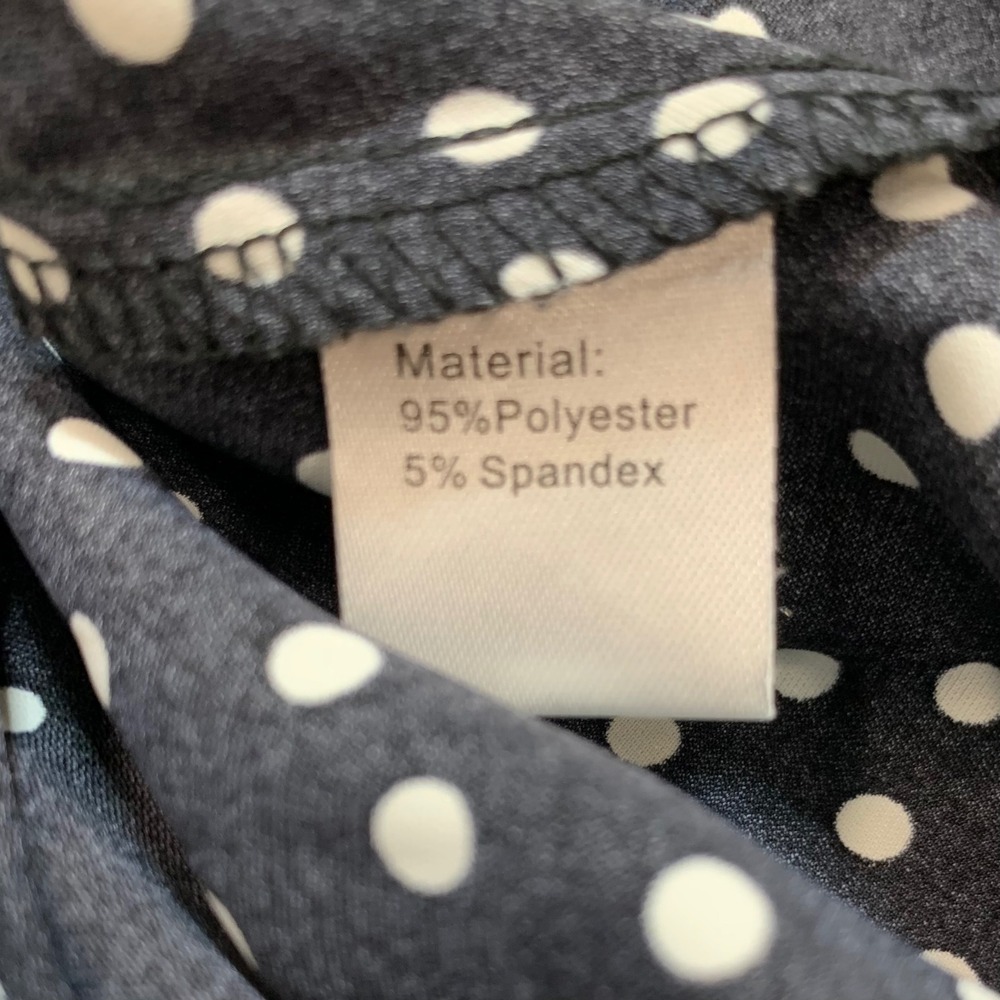 Zincia Black White Polka Dot Maxi Skirt Elastic Waist A-Line Size Large - Picture 5 of 6
